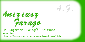 aniziusz farago business card